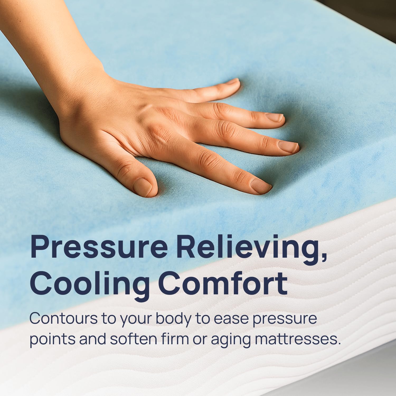 Sure2Sleep foam close-up reveals open-cell structure for breathability.