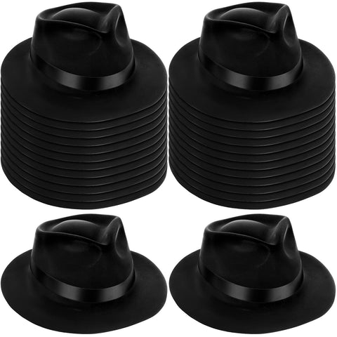 Sureio 24-piece gangster hat set in black for easy party sharing