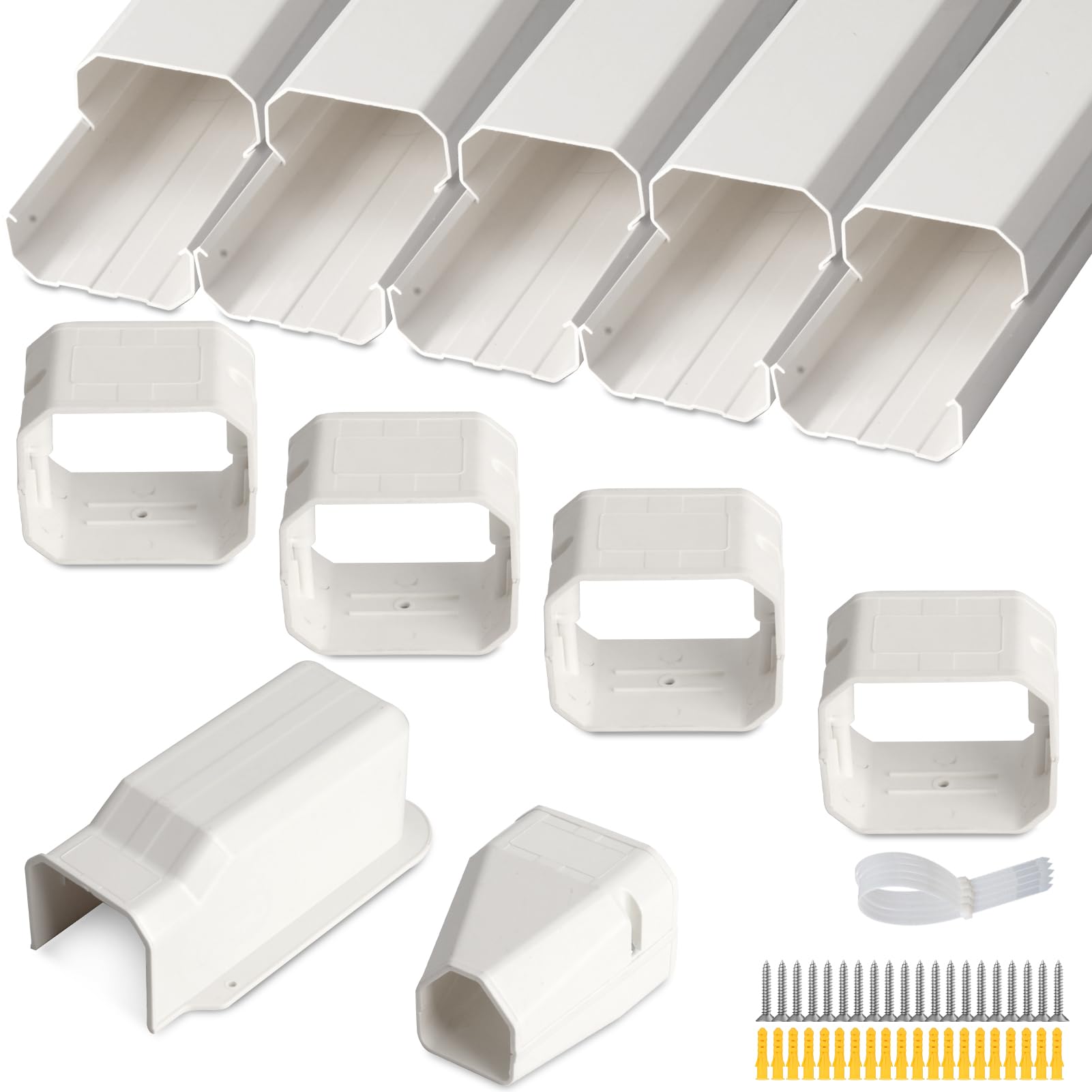 SUREPHON 3-inch by 7.5-foot line set cover kit packaging contents for easy DIY setup
