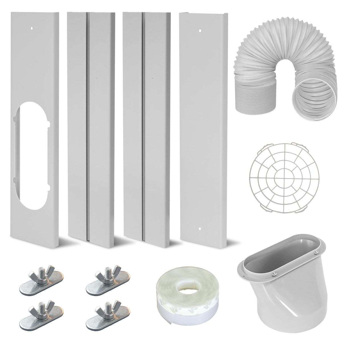 SUREPHON AC window vent kit assembly demonstrates universal fit for portable units.