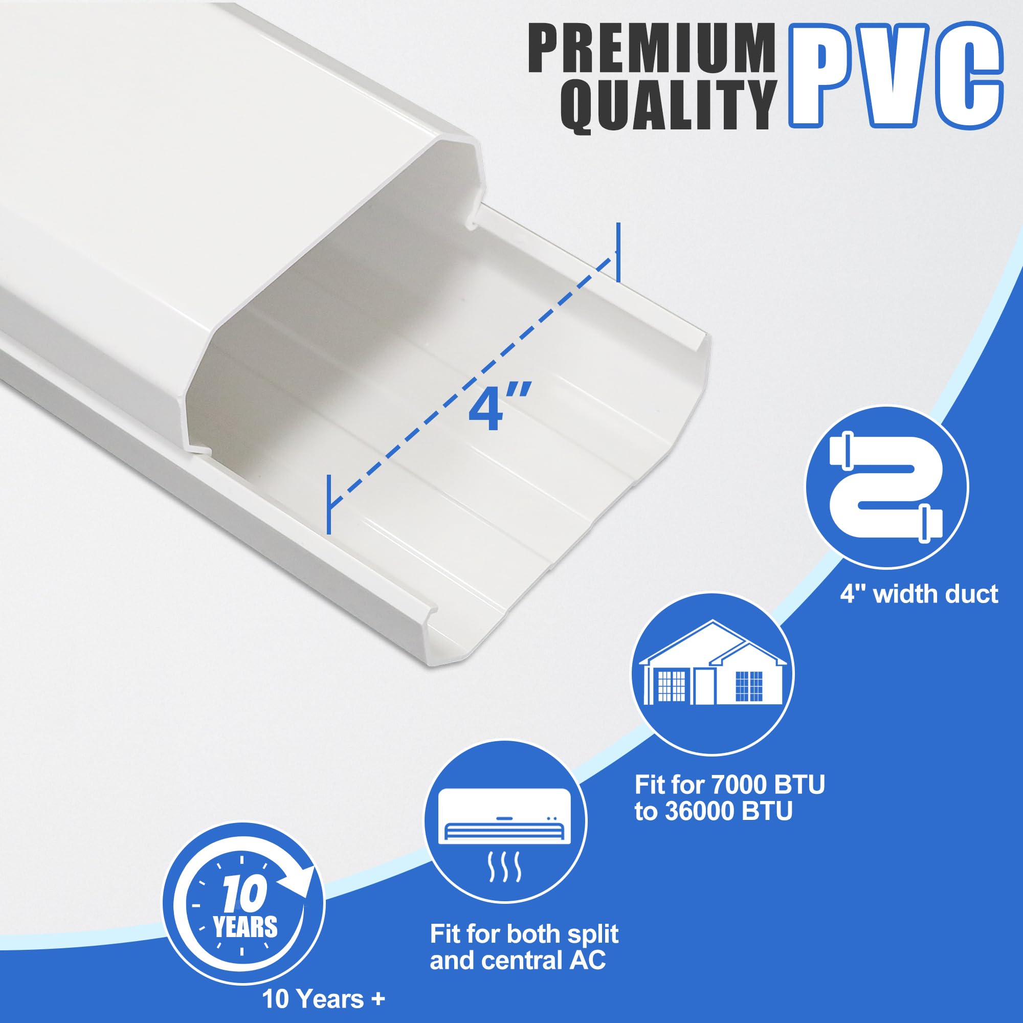 Surephon mini split line-set cover mounted on wall for a neat exterior