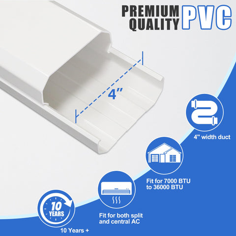 Surephon mini split line-set cover mounted on wall for a neat exterior