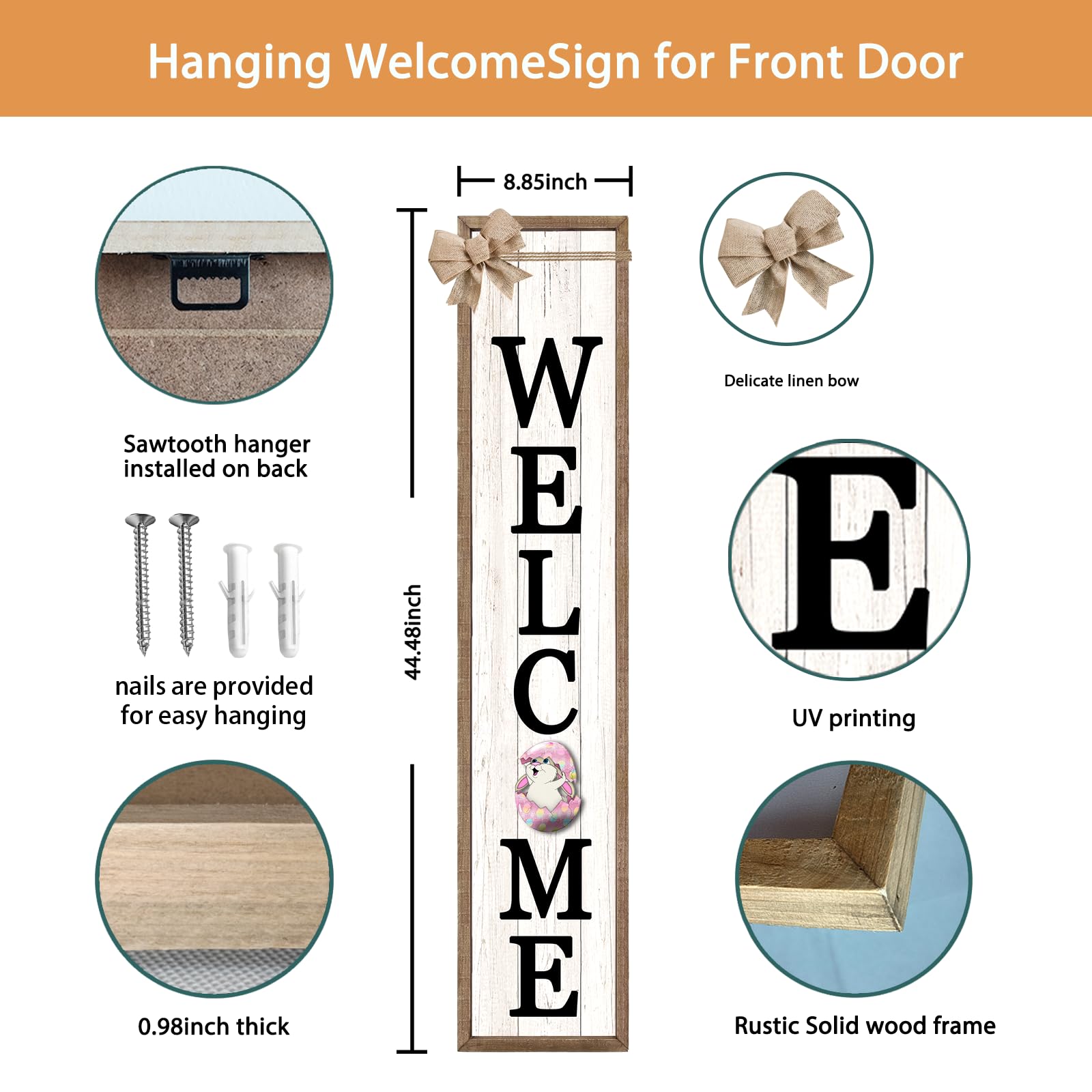 Surfapans porch sign measures 45x9 inches for bold entry