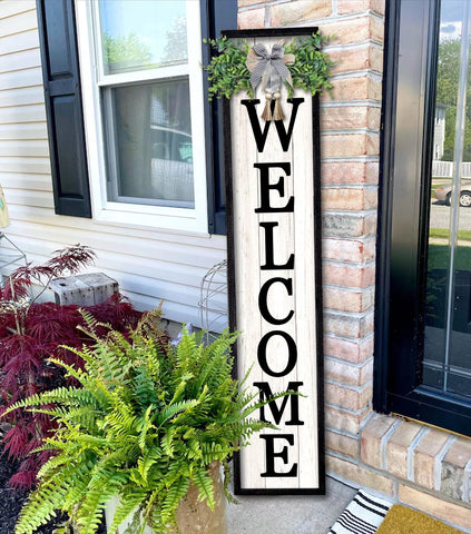 Surfapans welcome sign 45-inch wood frame for porch decor and curb appeal.
