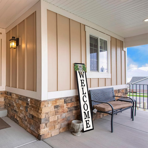 Surfapans porch sign with back hanger for easy wall or stand display.