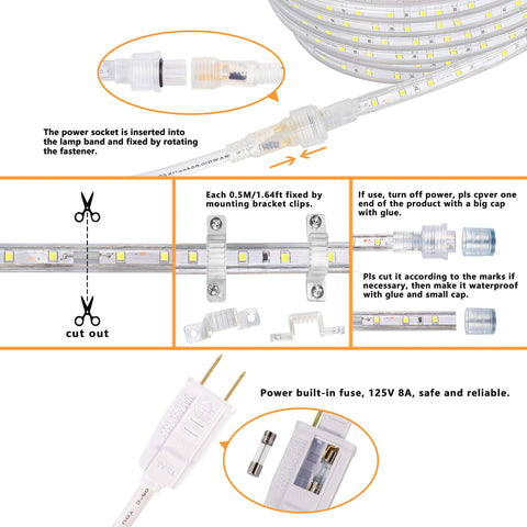 SURNIE 110V safety plug setup for outdoor lighting