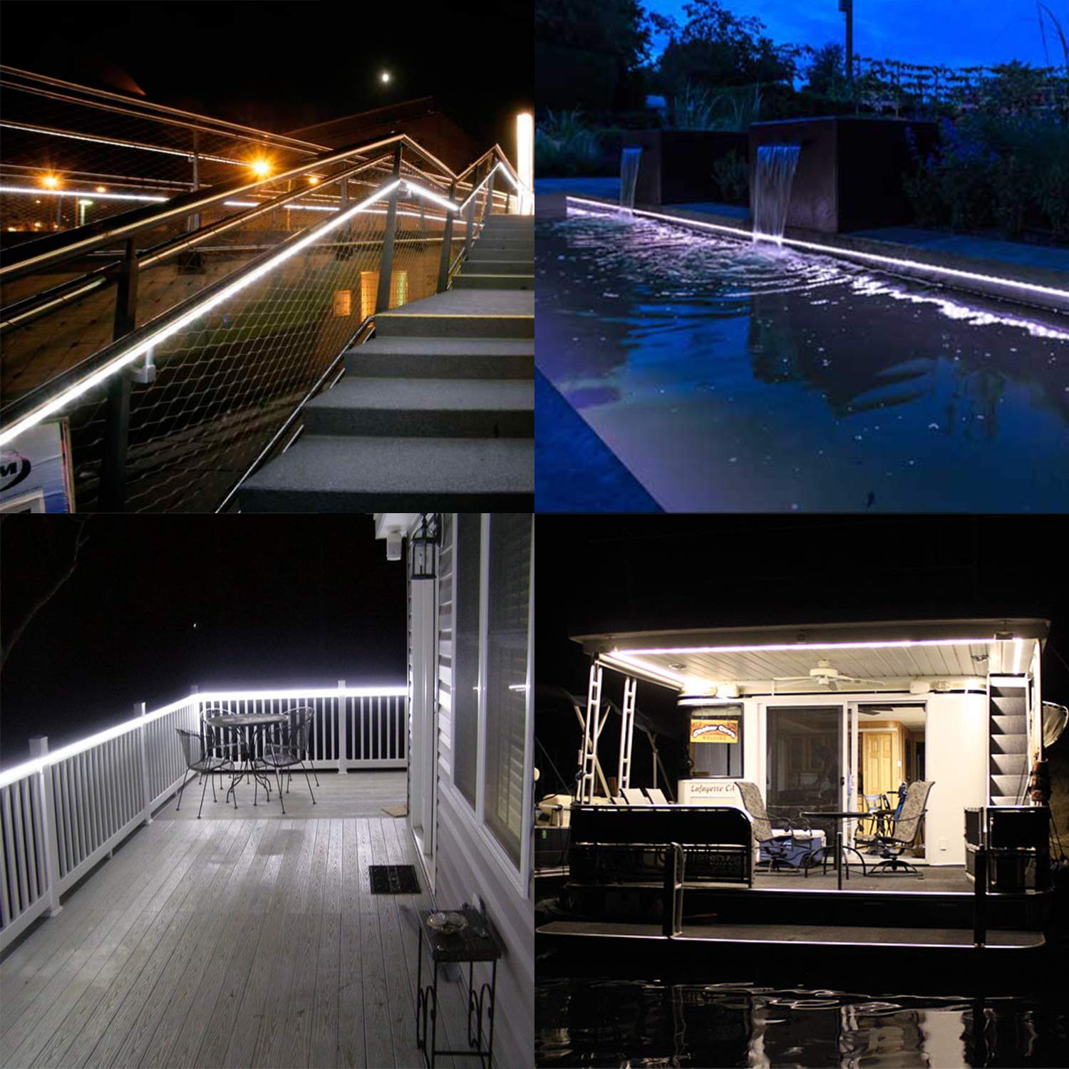 SURNIE deck patio setup using 50 ft rope light