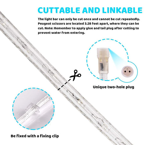 SURNIE LED rope lights suitable for indoor and outdoor decor.