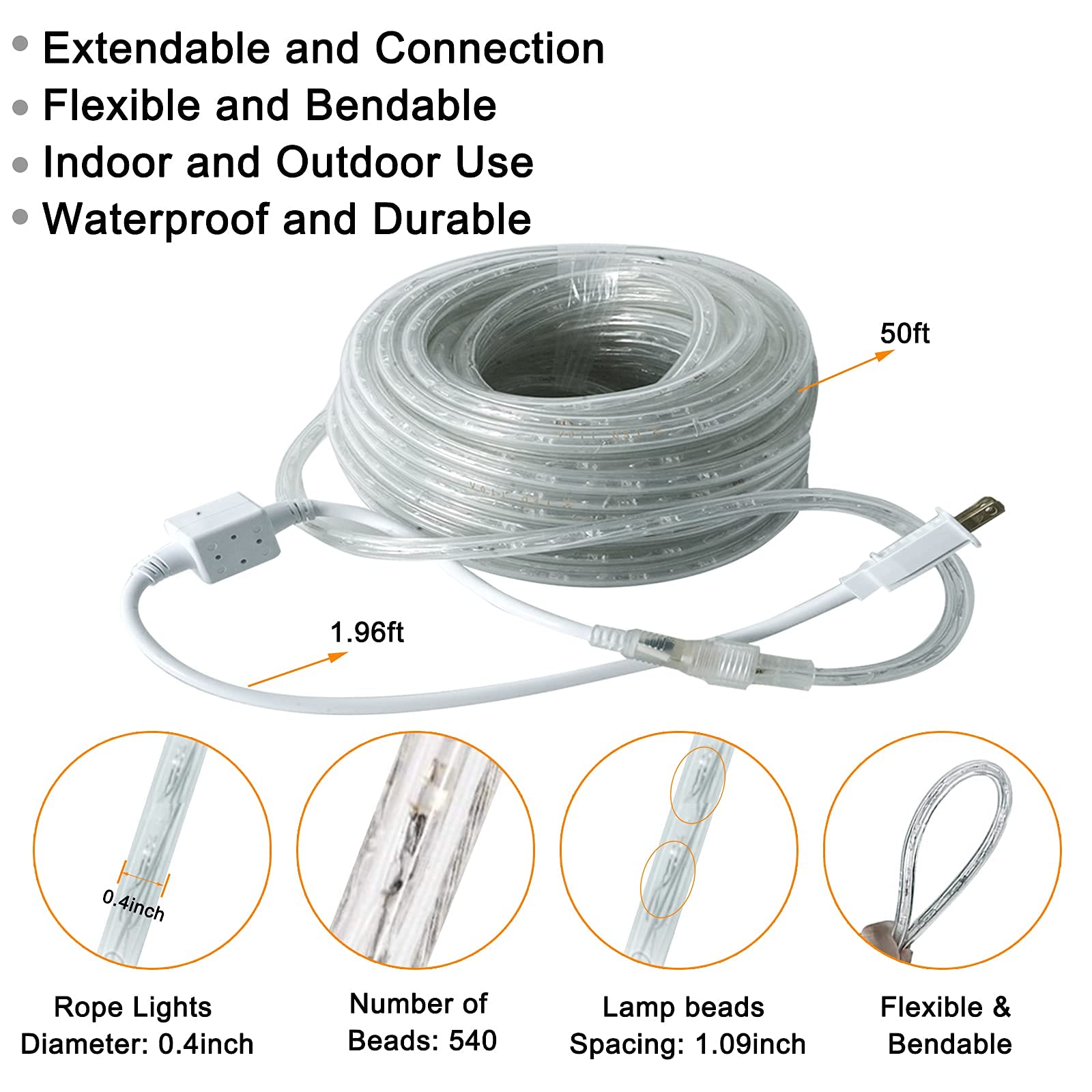 SURNIE LED rope lights ideal for weddings, holidays, and daily ambiance.
