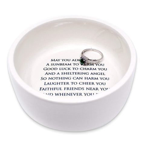 Susabella green shamrock design on lid signaling Irish blessing theme