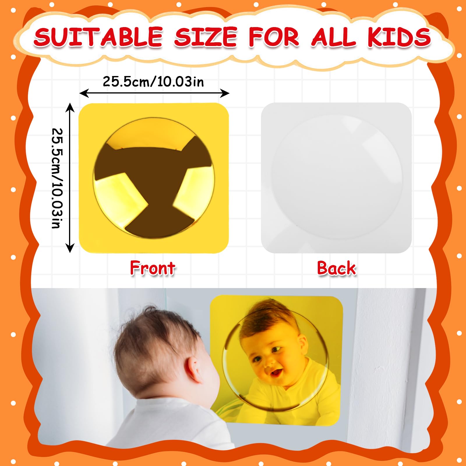 Suteng sensory bubble mirror green 10x10 encourages tactile discovery with unique images.