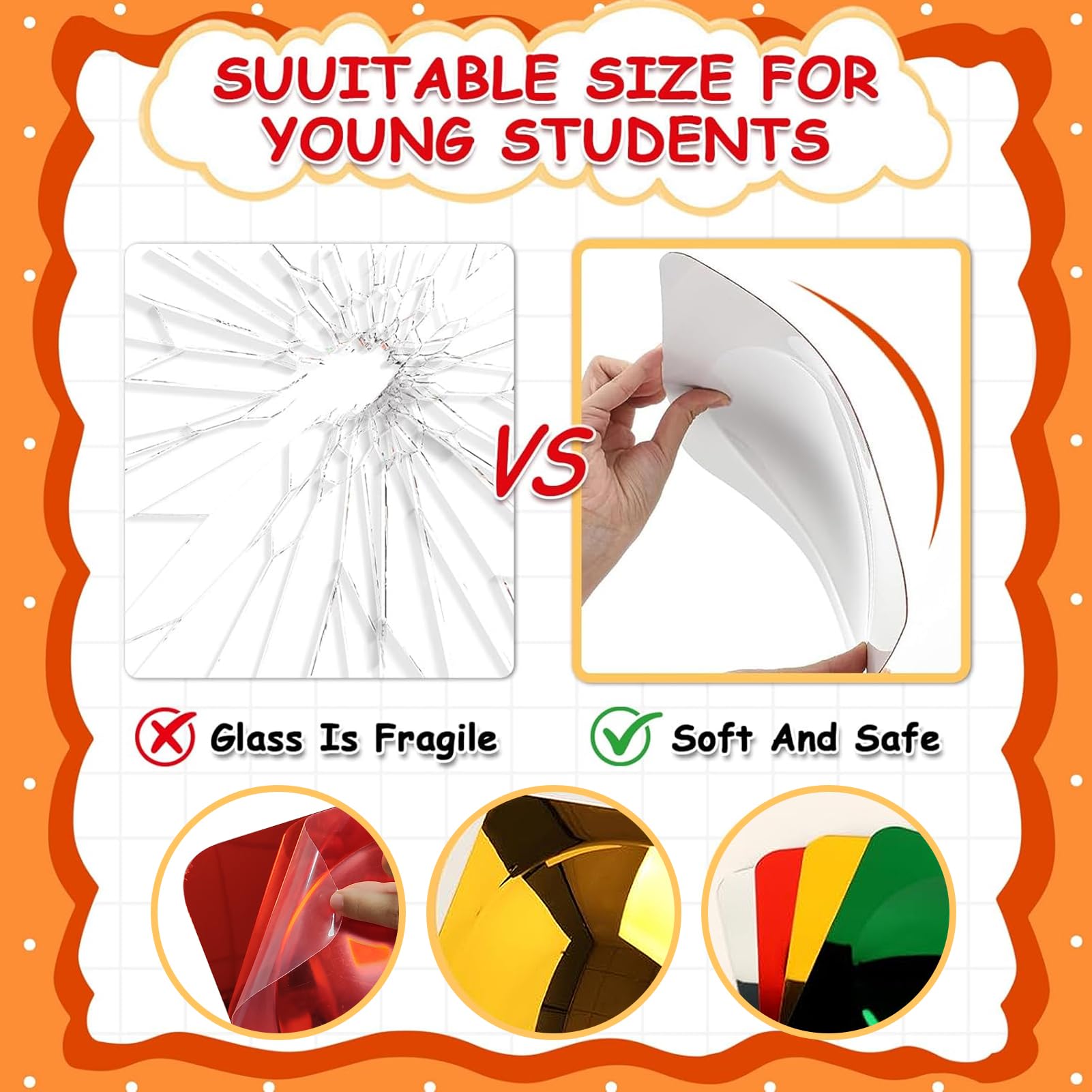 Suteng sensory bubble mirror silver 10x10 adds bright, airy reflections for any room.