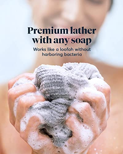 SUTERA premium Japanese scrub fibers gently remove dull skin.