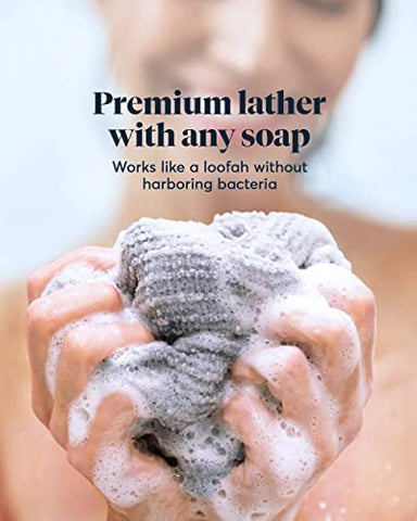 SUTERA premium Japanese scrub fibers gently remove dull skin.