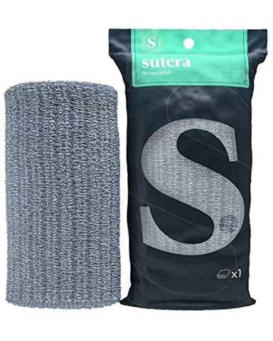 SUTERA exfoliating towel suitable for all skin types.
