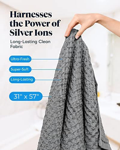 SUTERA Silverthread towel illustrating antimicrobial silver ion technology for freshness