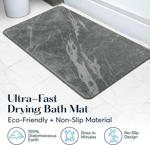 SUTERA Stone Bath Mat absorbent surface soaking water quickly.