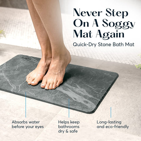 SUTERA Stone Bath Mat with non-slip texture for safer bathroom floors.