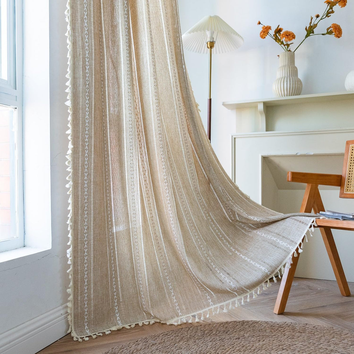 Sutuo Home boho curtain with french-striped pattern offers stylish privacy