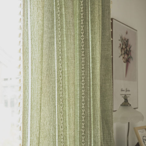 Sutuo Home curtains showcase handmade tassels and chic stitching for tactile appeal.