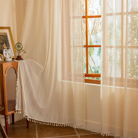 Sutuo Home living room curtains soften interiors with bohemian flair.