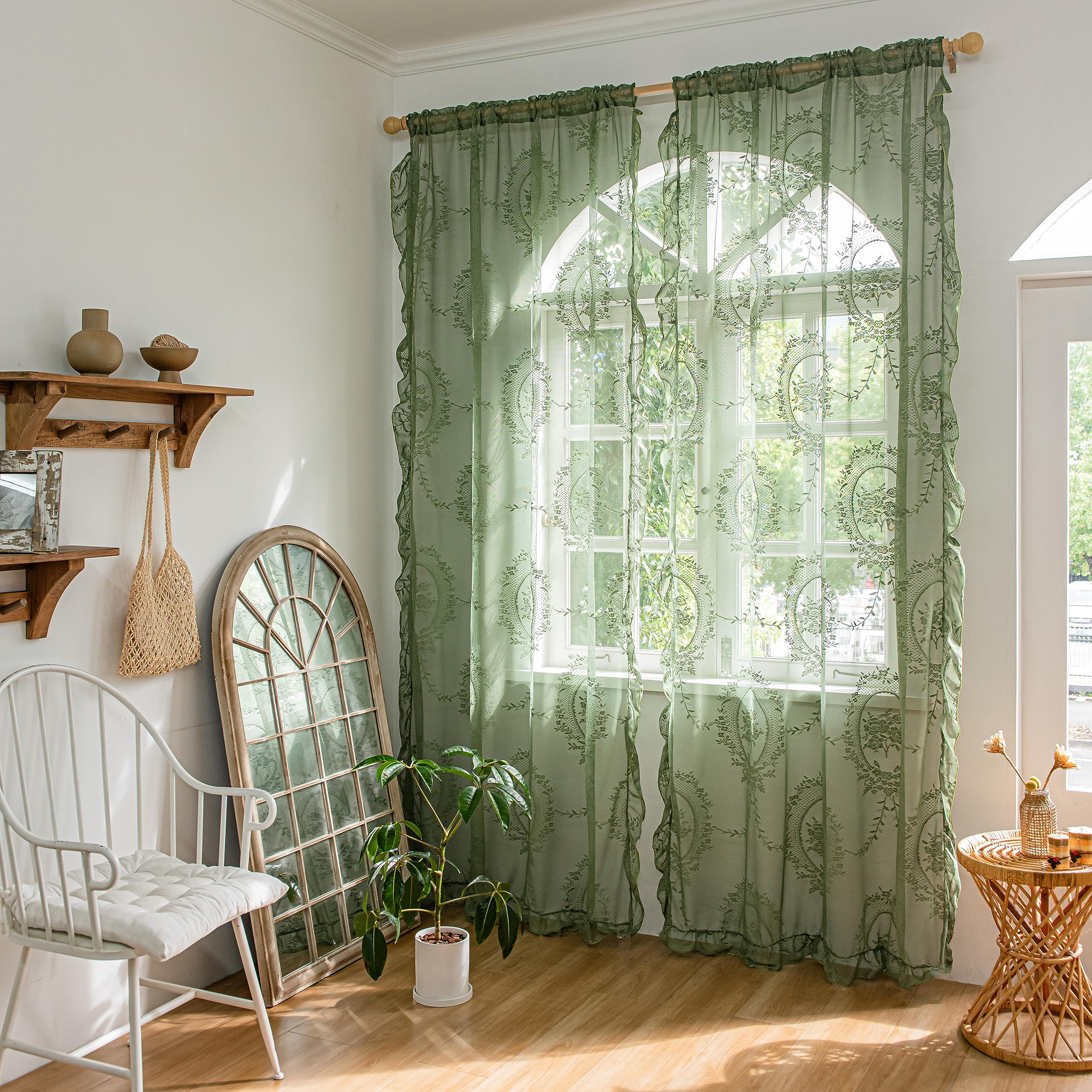 Sutuo Home rose floral embroidery detail adds timeless charm for elegant decor.