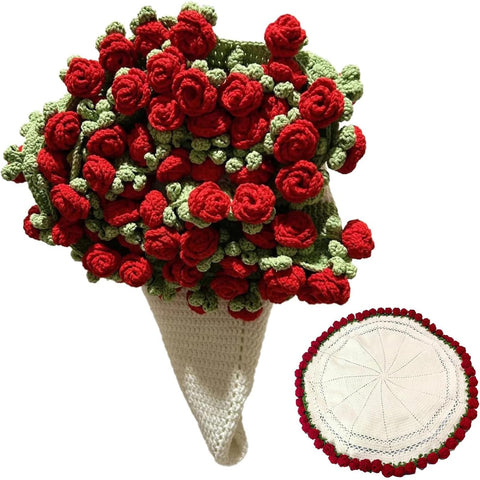 SUVEUS crochet flower bouquet throw shown in full view for cozy home decor.