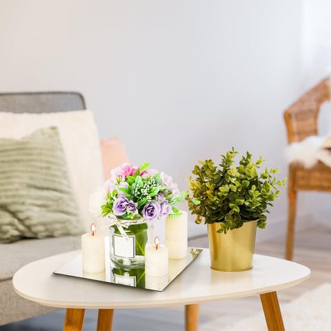 Suwimut square mirror tray for flowers and cups at events
