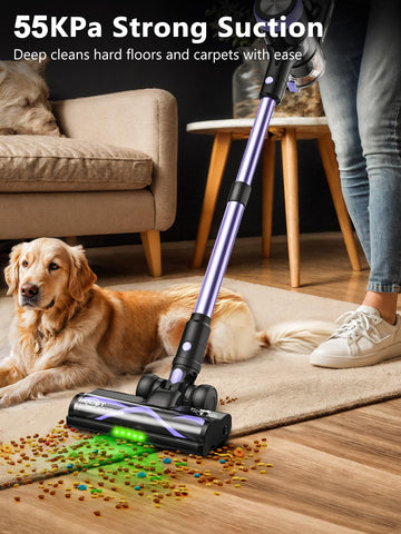 SUXIANGVAC vacuum with 55-minute runtime on a single charge for larger homes.