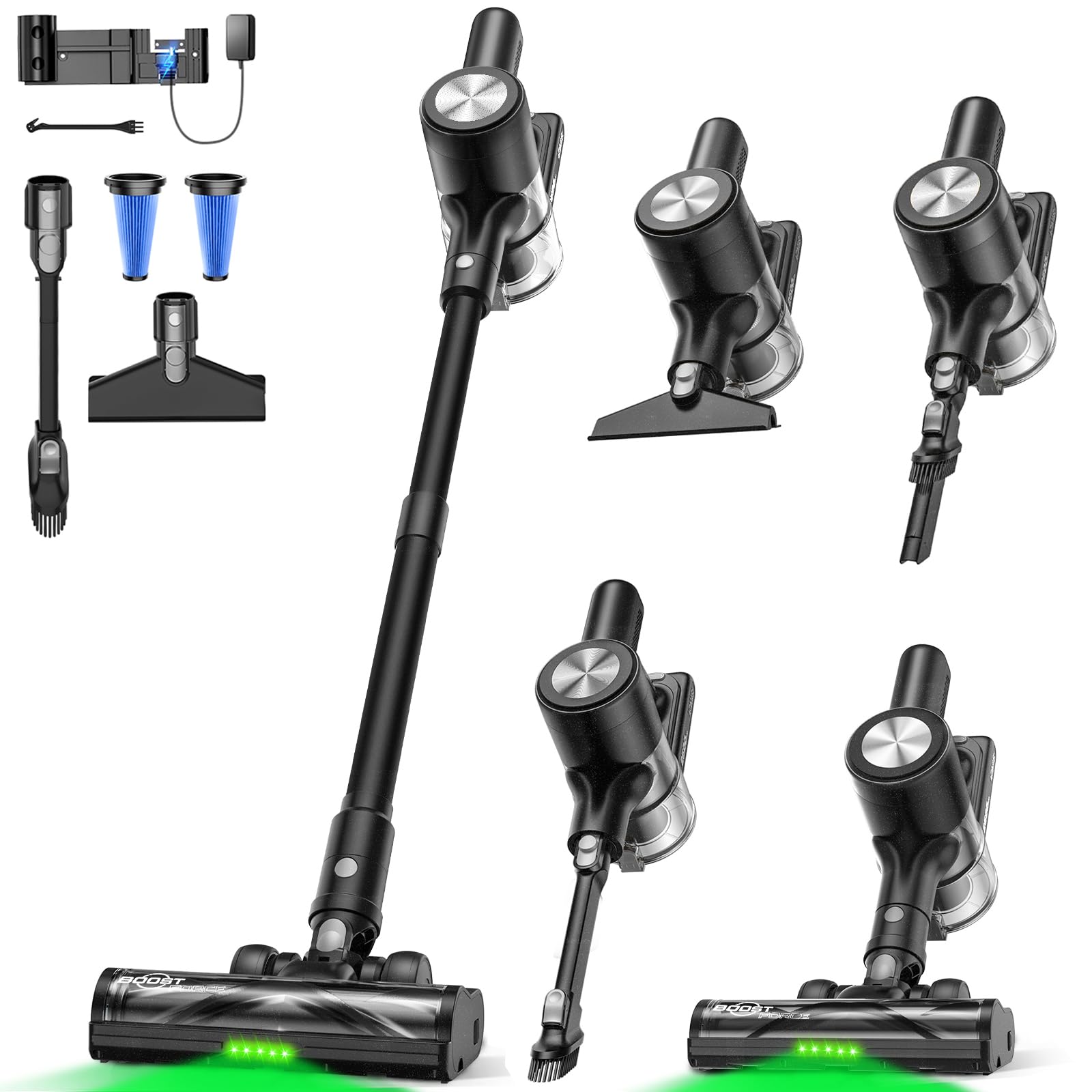 SUXIANGVAC cordless vacuum on its self-standing dock for easy charging and storage.