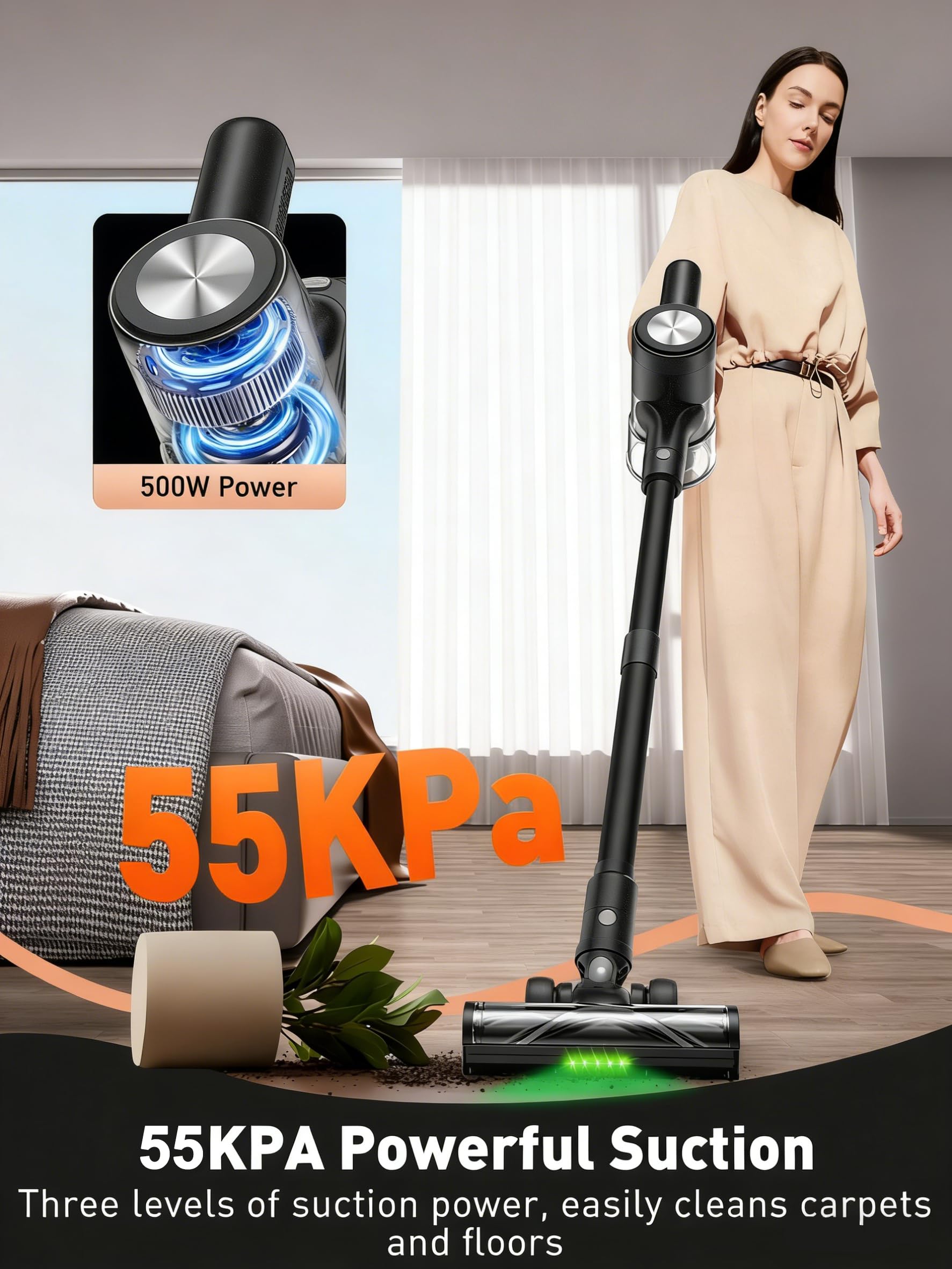 SUXIANGVAC with LED display panel shows status and modes at a glance.