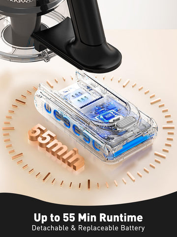 SUXIANGVAC long runtime supports thorough cleaning in larger homes.