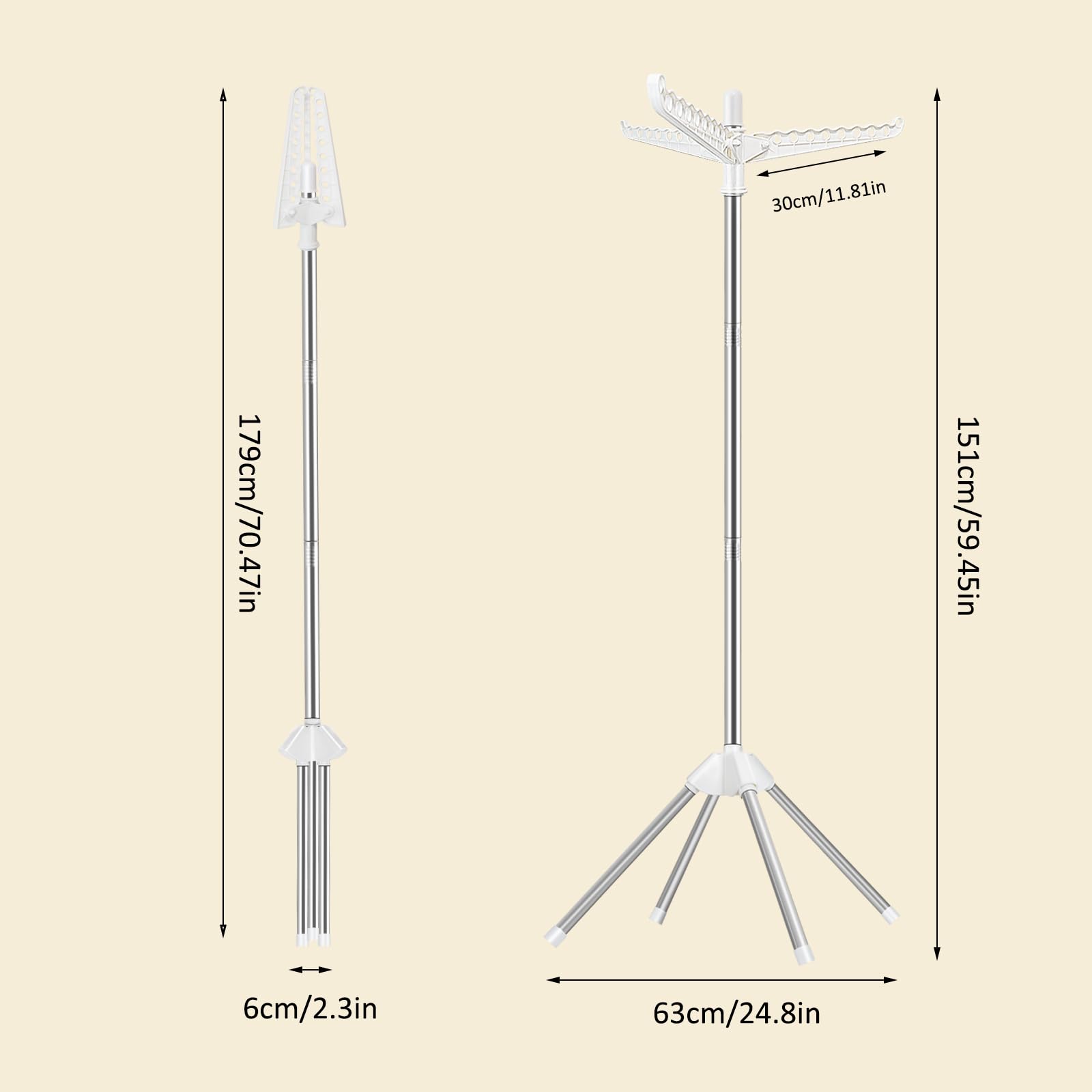 SUYU 360-degree rotation access helps reach every garment easily.
