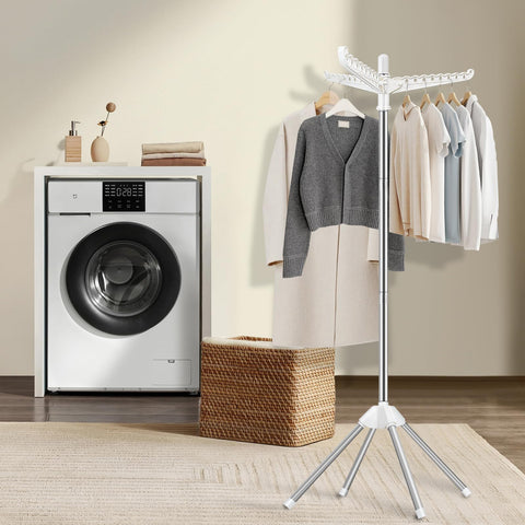 SUYU clothes drying rack with rotatable arms enables easy access and better air flow.