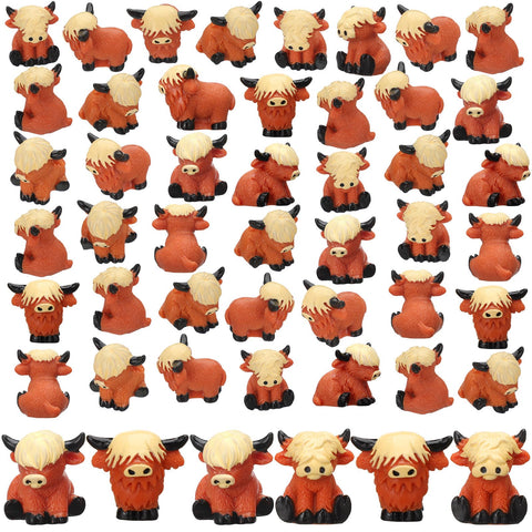 Suzile Highland cow figurine closeup, durable resin decor for shelves and desks.