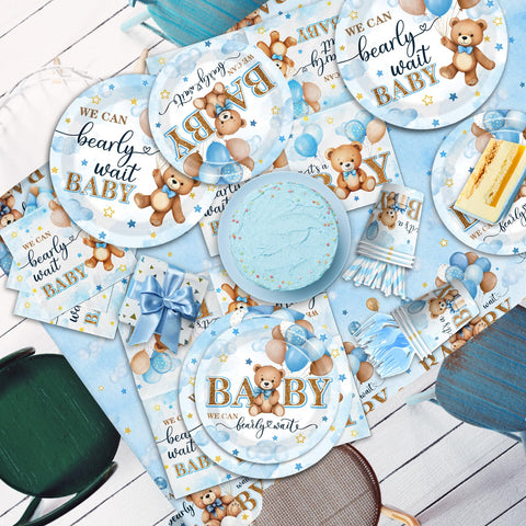 Suzkoqo 6.5x6.5in bear napkins add practical, charming wipes for little guests.