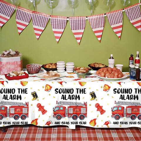 Suzkoqo Fire Truck cake topper creates a memorable centerpiece.