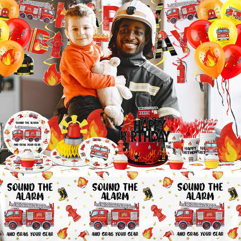 Suzkoqo Fire Truck 7-inch plates provide sturdy, kid-friendly dining.