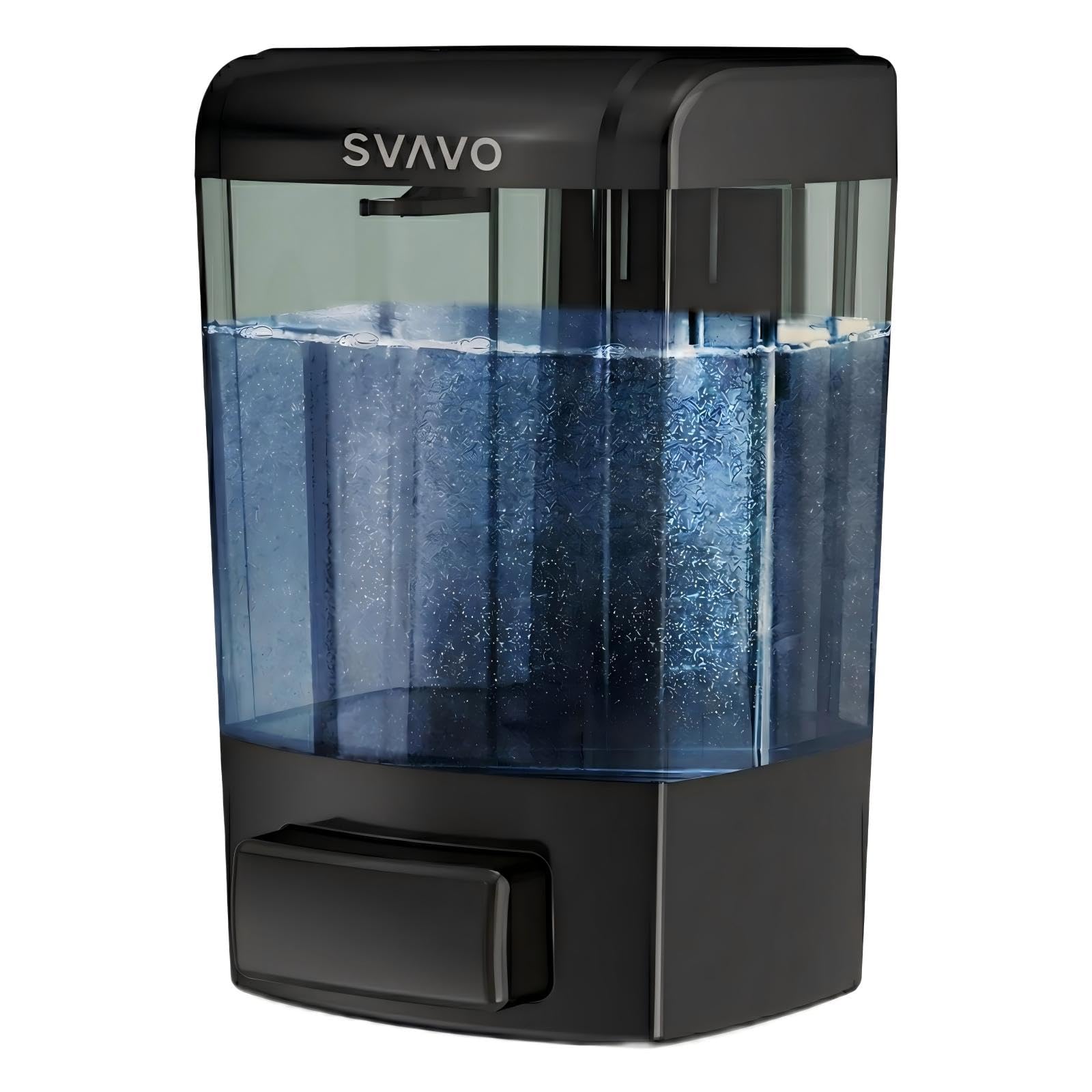SVAVO wall-mounted soap dispenser front view for a tidy kitchen or bathroom.