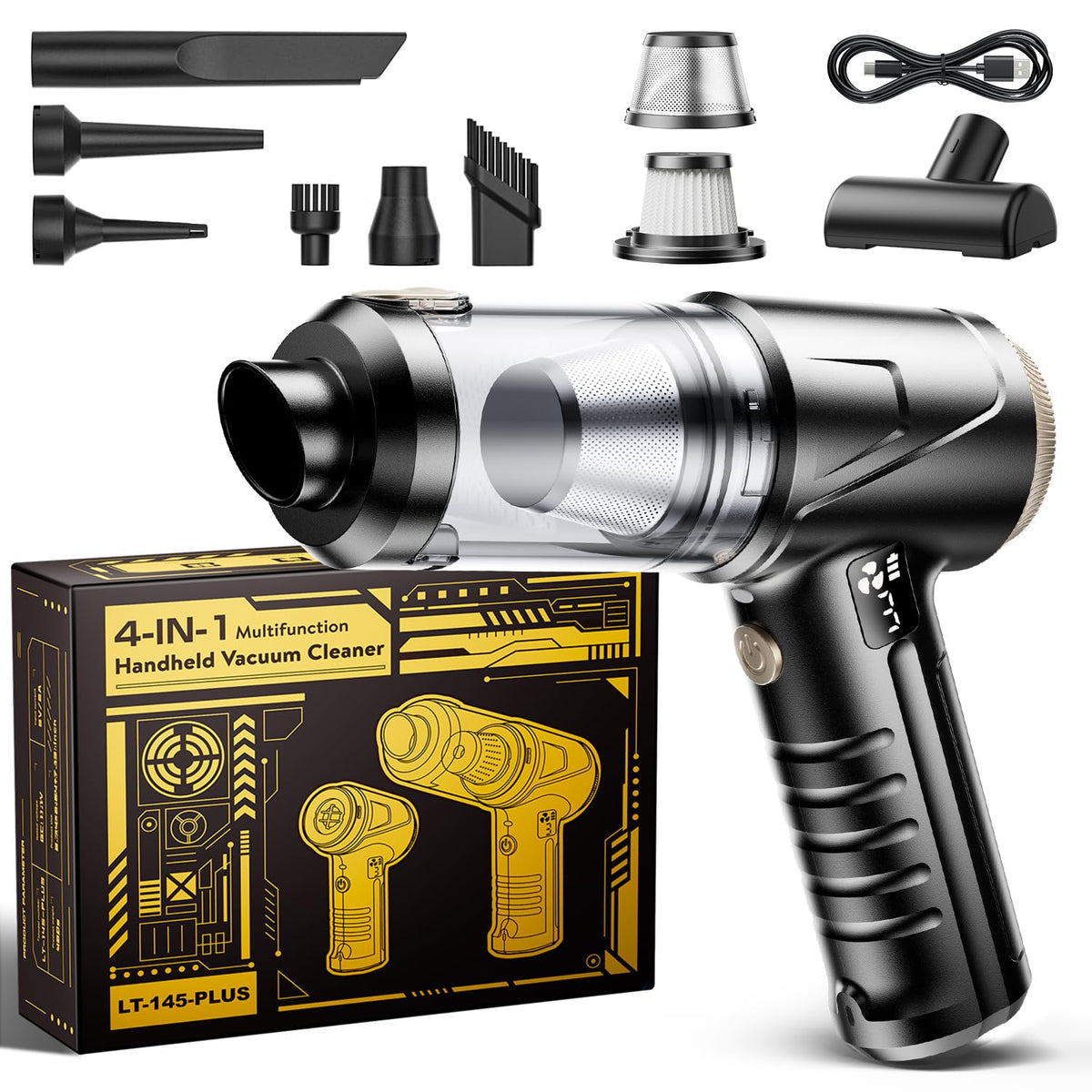 Svoko handheld vacuum with 26kPa suction for deep-cleaning dirt and pet hair.