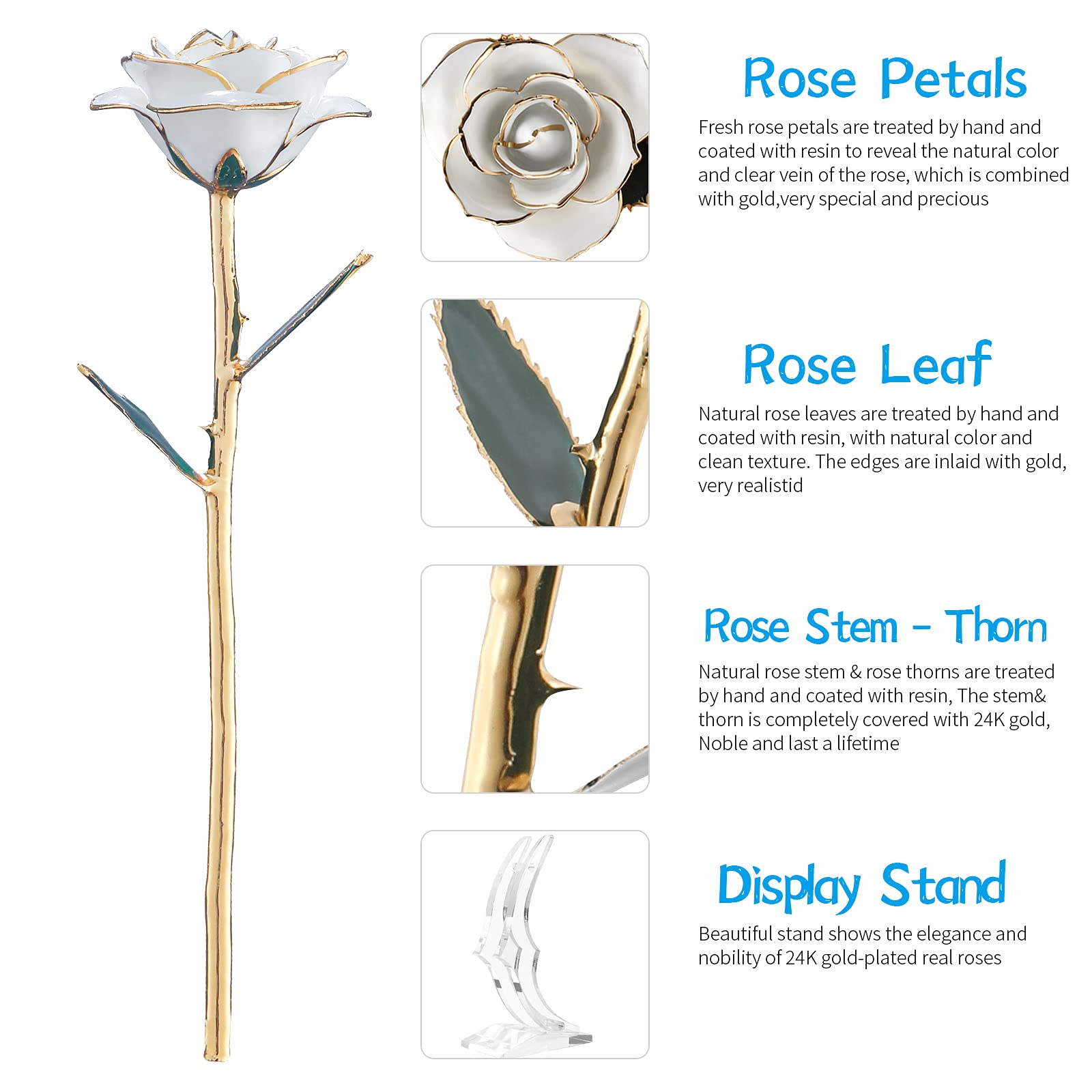SW 24k gold dipped rose on desk decor, enhances workspace ambiance.