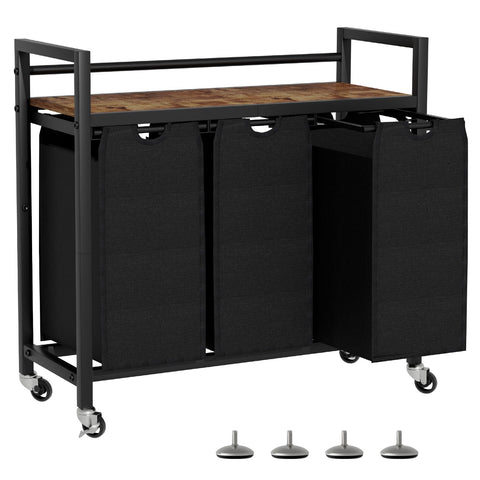 SwaaVee laundry hamper with top shelf for organized detergents and accessories.