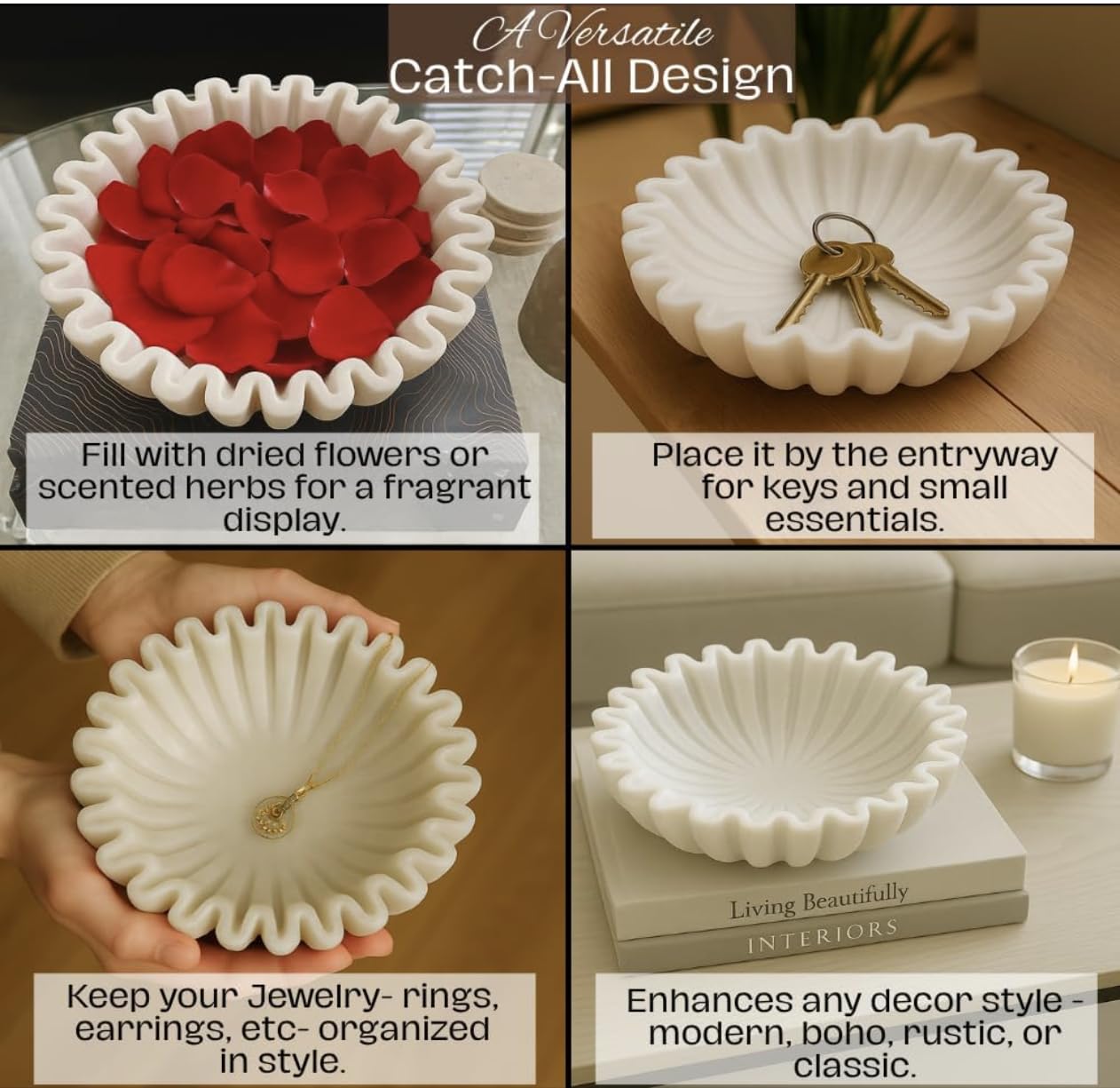 SWADESHI BLESSINGS durable marble bowl suitable for display and serving