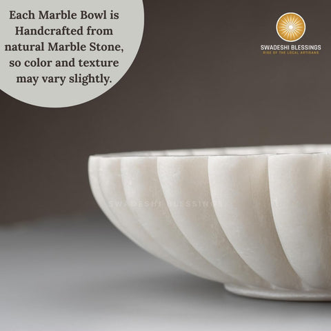 SWADESHI BLESSINGS easy clean marble bowl for everyday use