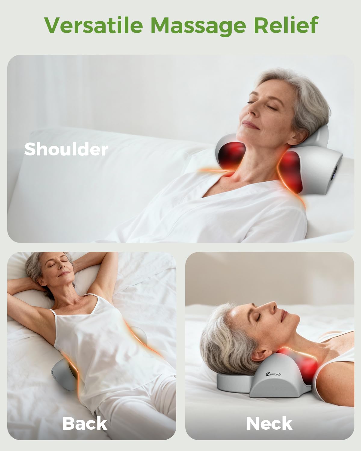 Gift-ready Swancode relaxation massager pillow for friends and family.