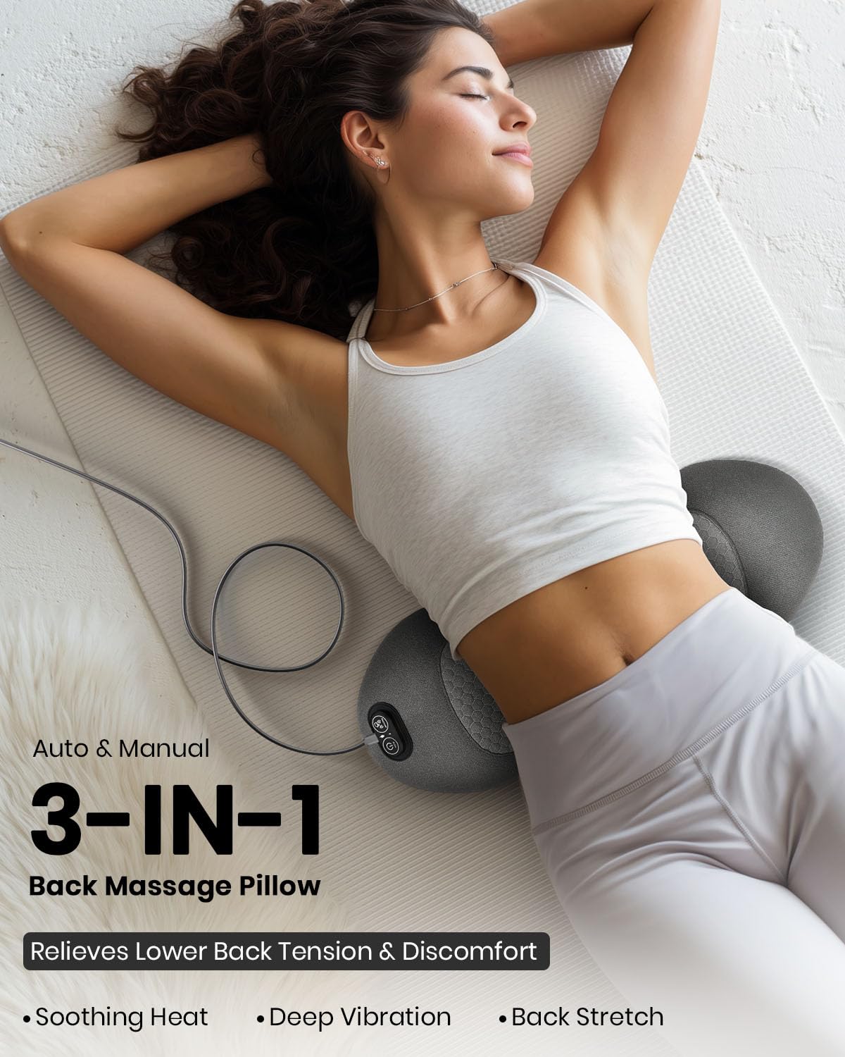 Swancode Triple Fusion Back Massager side view with ergonomic foam comfort.
