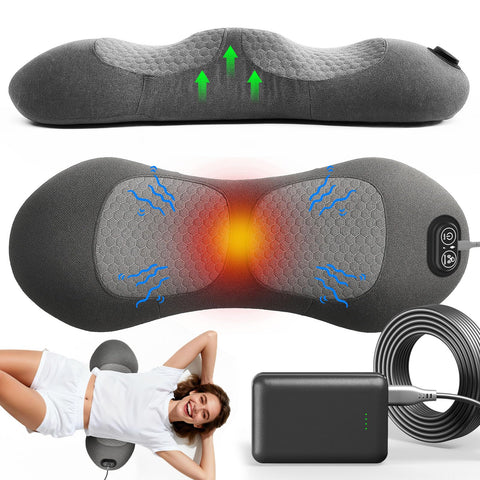 Swancode Upgraded 3-in-1 lumbar pillow on bed delivers targeted back relief and relaxation.