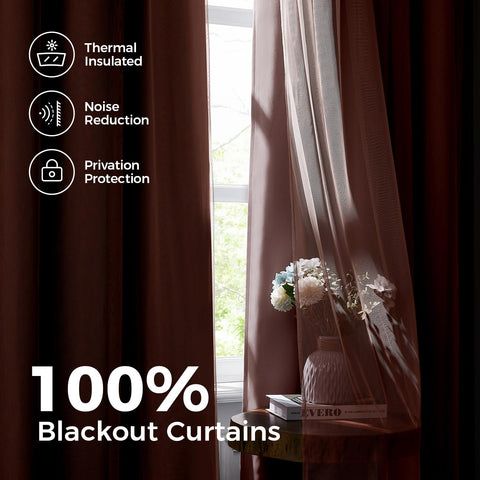 Swandream pink blackout curtain package includes two panels for a full setup.