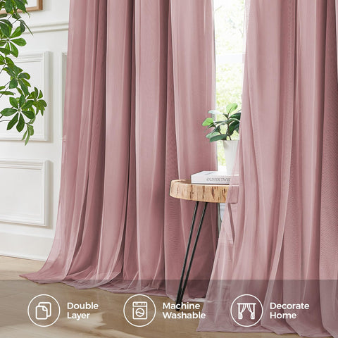 Living room setup with Swandream pink blackout curtains creating depth and ambiance.