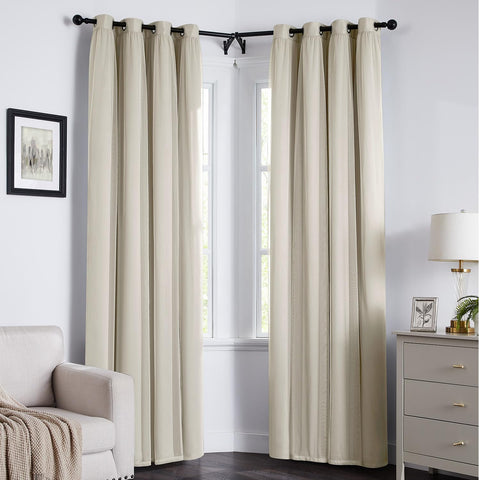 Swandream ivory curtains with bonus tie-backs included for versatile styling